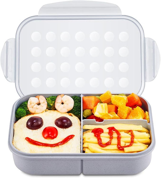 MISS BIG® Bento Box,Bento Box for Kids,Lunch Box Kids,Ideal Leakproof Kids Lunch Box,Lunch Containers No BPAs and Chemical Dyes,M/W,D/W & Fridge Safe(1150ml Gray)