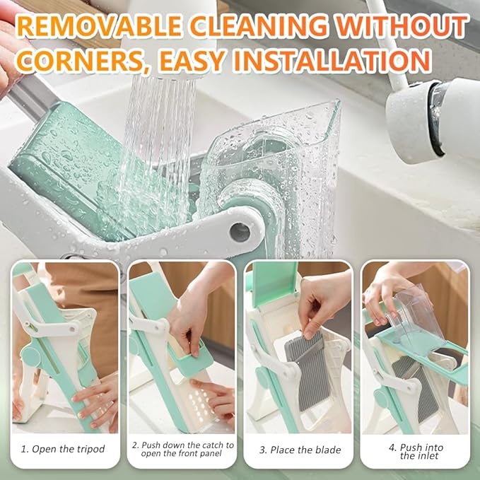 Mandoline Slicer for Kitchen, Potato Slicer with 5 Replaceable Blades, Ideal as Vegetable and Fruit Slicer, Providing A Safe and Comfortable Slicing Experience in The Kitchen