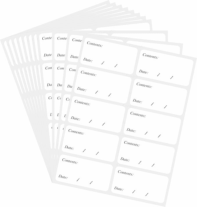 Hybsk Removable Freezer Labels Easy Peel Off - Frozen Food Storage Labels That Leave No Sticky Residue After Use (Type 1)