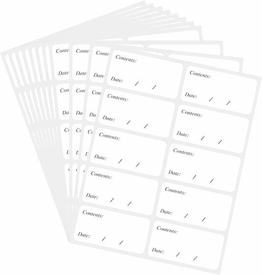 Hybsk Removable Freezer Labels Easy Peel Off - Frozen Food Storage Labels That Leave No Sticky Residue After Use (Type 1)