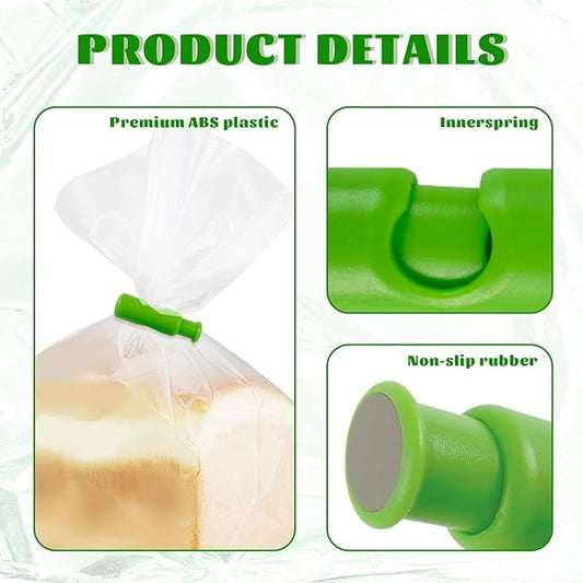 12PCS Chip Clips with 10PCS PVC-Coated Steel Clip, Squeeze and Lock Clips,Clips for Chips and Other Food Bags, Snack Bread Sealing Clip, Bag Clips for Chips, Bag Clips for Food, Bag Clips Food Clips