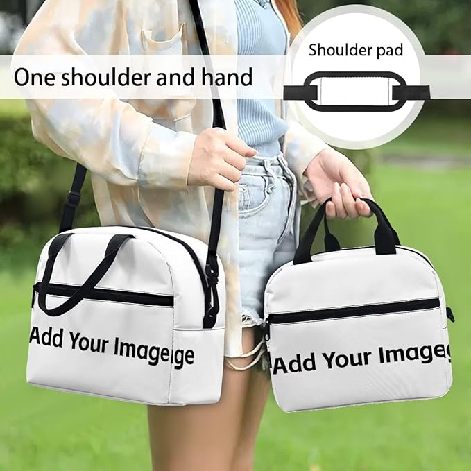 Showudesigns Customized Lunch Box for Women Lunch Tote Bag Personalized Lunchbox Bento Keep Food Cold and Warm for Long Time Picnic Bags Add Your Logo Text Image Insulated Lunchbags