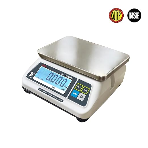 VisionTechShop DSW-100 Portion Food Scale with Single LCD Display, Stainless Steel Platter, 60lb Capacity, 0.02lb Readability, Lb/Oz/Kg/g Switchable, NTEP COC #22-007, NSF Certified