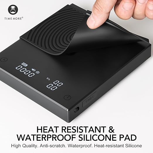 TIMEMORE Black Mirror Basic 2 Coffee Scale with Timer, 2kg/0.1g High Precision Kitchen Scale, Espresso Scale with Flow Rate Function, Digital Coffee Scale for Pour Over Drip Coffee with Silicone Cover