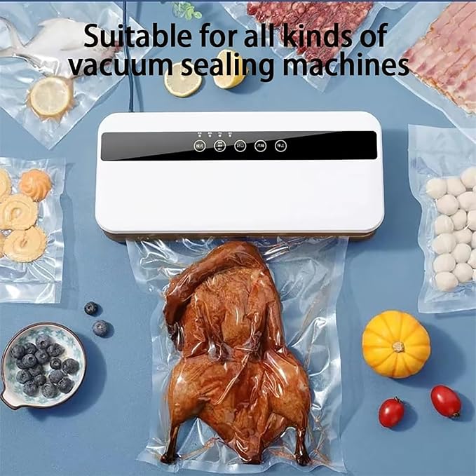 Vacuum Sealer Bags, 2 Rolls 8"X16' and 2 Rolls 11"X16' Airtight Food Storage Bag, Sous Vide Roll with Bags Cutter for Vacum Sealing Machine, Microwave Freezer Safe, BPA Free (Transparent)
