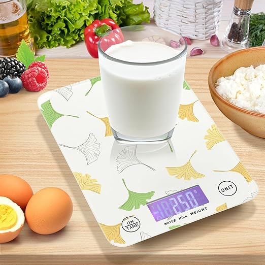 Food Scale Kitchen Scale Food Scales Digital Weight Grams and Ounces Small Electronic Food Scale for Baking Cooking Ginkgo Leaves