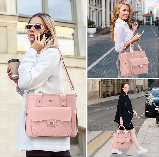 Pink Lunch Box for Women,Insulated Lunch Bag for Adults,Leakproof Lunch Tote Bag Cooler for Work,Picnic,School,Party