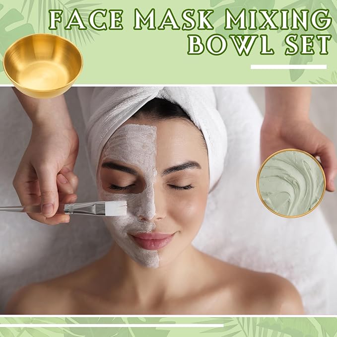 12 Pcs 3. 23 In DIY Face Mask Mixing Bowl Stainless Steel Esthetician Facial Mask Bowl Facial Small Mixing Esthetician Supplies for Lady Women Skincare Home Salon Cosmetic Beauty (Gold)