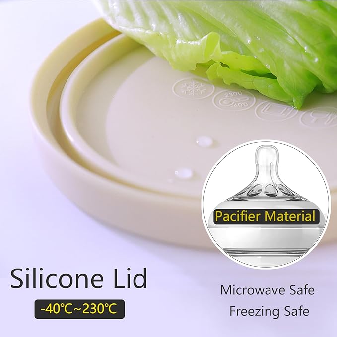 16 oz Glass Container with Silicone Lid,Glass Food Storage Container-Clear,Meal Prep Containers, Glass Freeze Bowls, Microwave Safe (2pcs)