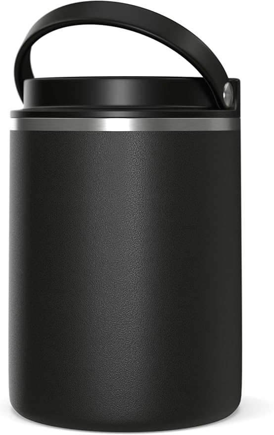 Hydrapeak 32oz Stainless Steel Vacuum Insulated Thermos Food Jar | Thermos for Hot Food and Cold Food, Wide Mouth Leak-Proof Soup Thermos for Adults, 10 Hours Hot and 16 Hours Cold (Black)