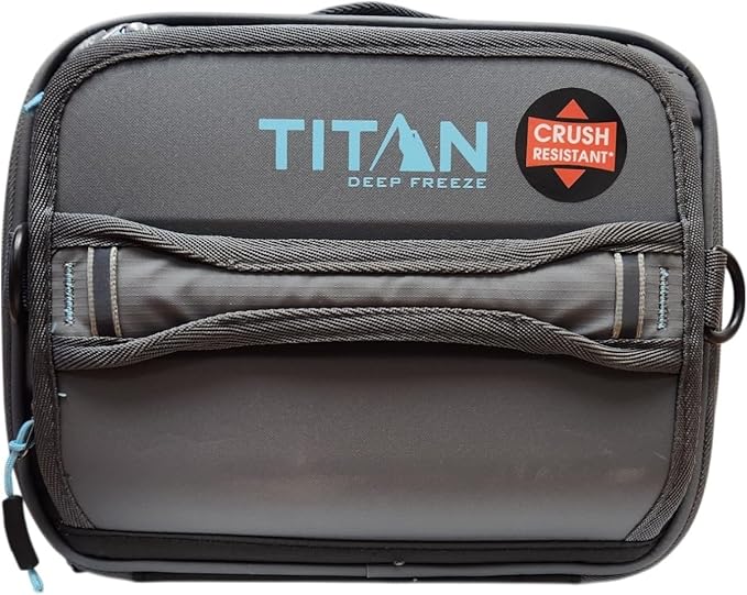Arctic Zone Titan Fridge Cold Crush Resistant Expandable Lunch Bag - With Reusable Gel Ice Packs Plus Food Container Set - Gray and Blue