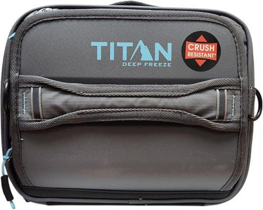 Arctic Zone Titan Fridge Cold Crush Resistant Expandable Lunch Bag - With Reusable Gel Ice Packs Plus Food Container Set - Gray and Blue
