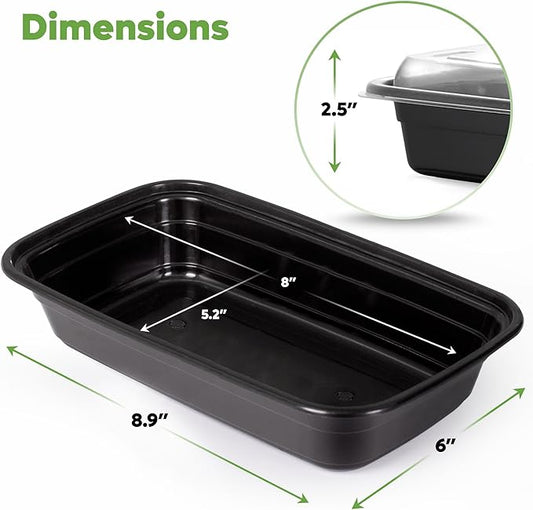 Comfy Package [28 oz - 50 Count 1 Compartment Meal Prep Containers Reusable - Microwaveable, Dishwasher and Freezer Safe, BPA-Free, Portion Control and Convenience Food Storage with Lids, Stackable