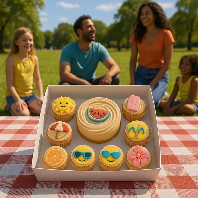 Sweet Degrees 10 Pack Cake And 8 Cupcakes Bento Box | Transparent And Clear Dessert Storage Container With Lid | Portable Box For Cakes & Cupcakes, Treats | Bpa-Free | Great For Birthdays & Parties