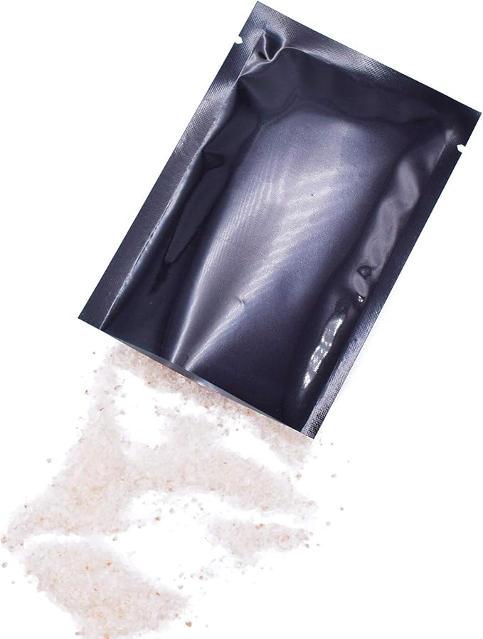 QQ Studio 100 PCS Metallic Mylar Foil Open Top Sealable Bags (8x12cm(3.1x4.7"), 100x Glossy Black)
