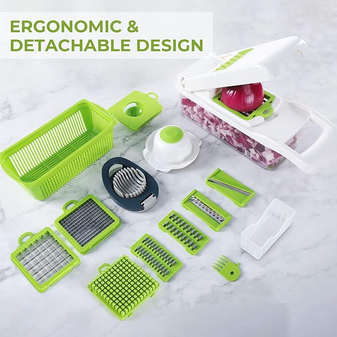 MAIPOR Vegetable Chopper - Multifunctional 15 in 1 Professional Food Chopper - Dicer, Cutter, Egg Slicer