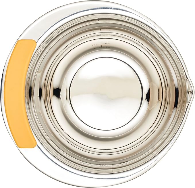 Ayesha Curry Kitchenware Pantryware Stainless Steel Nesting Mixing Bowls, 3-Piece Set, Silver with Color Accent Handles