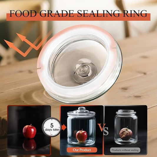 MASTERTOP Large Glass Jar with Lid, Airtight Glass Storage Containers with Lids, Wide Mouth Cookie Candy Jar with Leak Proof Rubber Gasket Lid,1 Gallon Clear Jars for Candies,Dry Food,Snacks