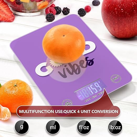 Food Scale Kitchen Scale Food Scales Digital Weight Grams and Ounces Small Electronic Food Scale for Baking Cooking Good Vibes
