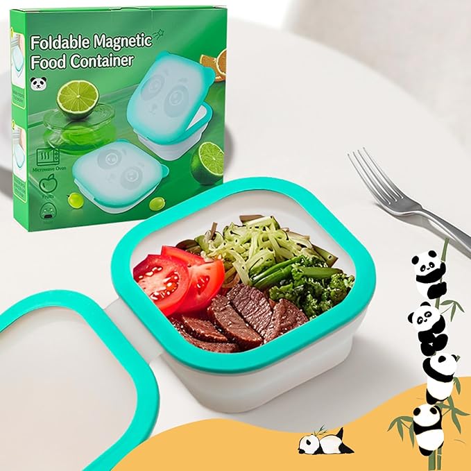 Magnetic Storage Box,Silicone Food Storage Container,Bread Box for Kitchen Countertop Collapsible Food Storage Containers,Food Storage Containers With Lids，Keeps Fruits and Fresh food Longer