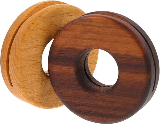 LIFKOME 2pcs Food Bag Sealing Clips, Stainless Steel Sealing Clips, Wood Color, 5x5cm, Brown