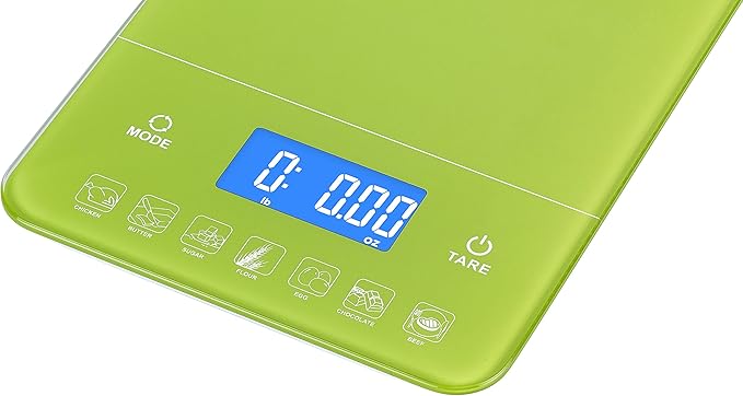 Ozeri Touch III Digital Kitchen Scale with Calorie Counter, 22 lbs (10 kg), Lime Green