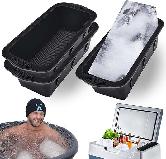 XANGNIER Extra Large Ice Block Mold,3 Pack 7lbs Ice Cubes for Cold Plunge or Coolers,Reusable Silicone Ice Molds for Ice Bath Chiller,Big Ice Tray