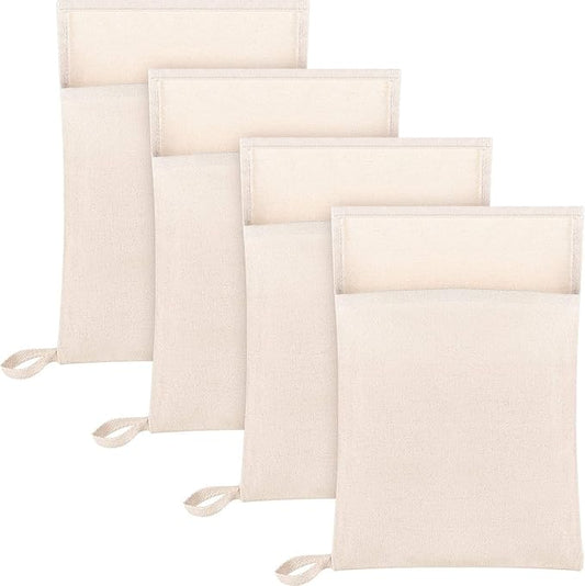 Boao 4 Pcs Canvas Lewis Ice Crusher Bag Reusable Crushed Ice Packs 13.5 x 8.5 inches Professional Bartender Kit for Home Party Bar Kitchen