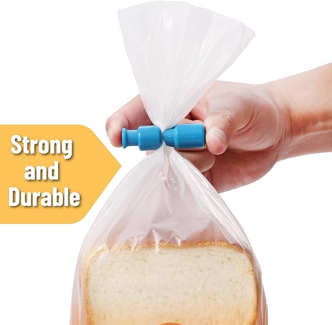 Mr. Pen- Squeeze and Lock Bread Bag Clips, 8 Pack, Candy Colors Squeeze and Lock Bread Clips Reusable