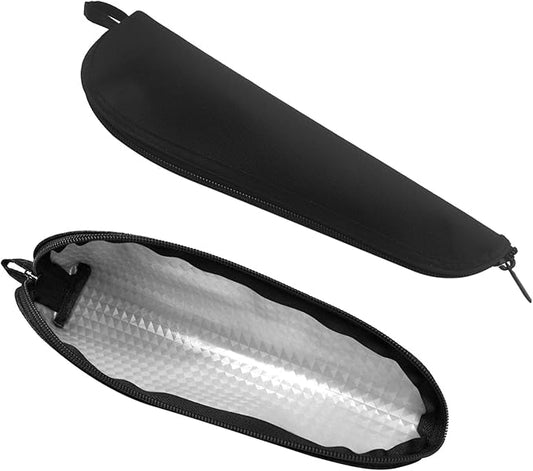 Travel Utensil Sets Carrying Case Portable Cutlery Set Pouch Reusable Silverware Set Bag Stainless Steel Straws Pouch Chopsticks Knife Fork and Spoon Holder for Office Bento Lunch Box, Black, Aosbos