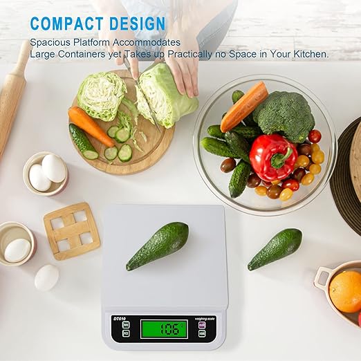 Large Commercial Food Scale,66LB Digital Kitchen Scale, Bakers Counting Scale, with Tare Functio,Baking Scales for Kitchen, LCD Display, Food + Scales, g/oz/lb/kg/tl/ct 6 Unit for Deli Meat