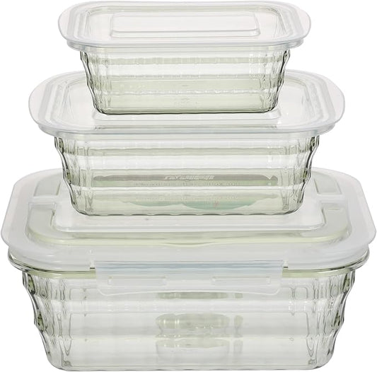Taiuloo Set of 3 Food Storage Container, BPA Free Salad Bowls with Lids, Salad Lunch Container To Go with Handle, Plastic Meal Prep Storage Containers for Snacks, Fruits, Green