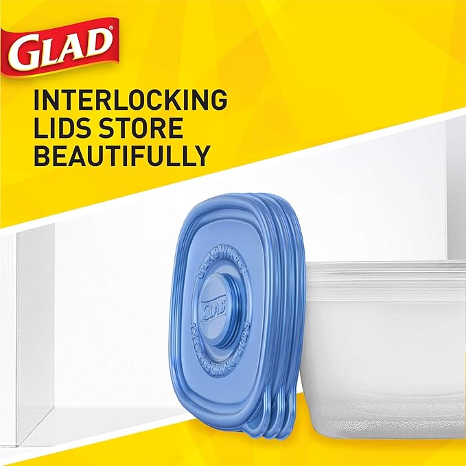 GladWare Food Storage Containers, Lunch Variety Pack, 25 Count Set | With Glad Lock Tight Seal, BPA Free Containers and Lids in a Variety of Sizes to Hold and Store Food
