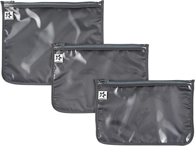 Tiny Twinkle Mess-Proof Travel Bags | TSA Airline Compliant, Zipper Closure, Clear Front Pouch, Diaper Bag Packing, Toiletry or Makeup Cosmetics Organizer