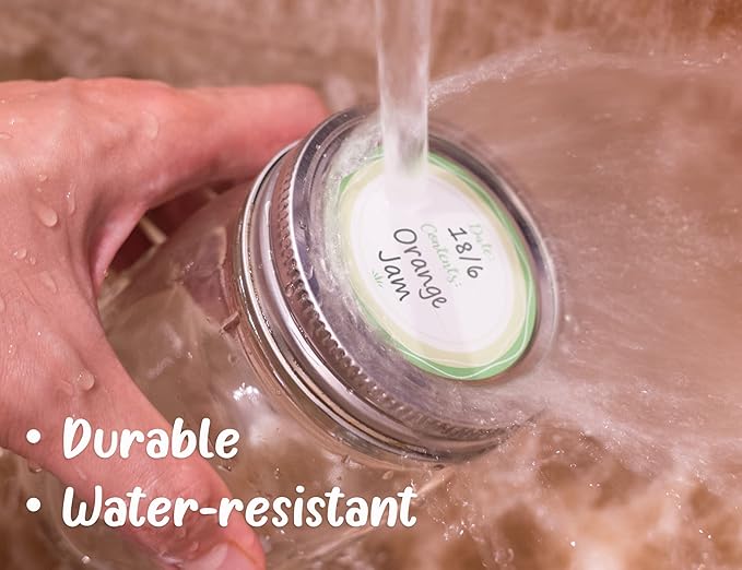 Mason Jar Lid Labels, Removable Canning Label, Waterproof Write-On Meal Prep Label for Food Container, Glass Bottle, Canned Jams, Preserve, Home & Kitchen Organization, 90 (Forest Streams)