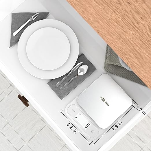 Tada 11lb Food Kitchen Digital Scale with 0.01oz/0.1g Precision IPX6 Waterproof, Type-C Charging, Ounces and Grams for Weight Loss, Cooking, Baking (White)