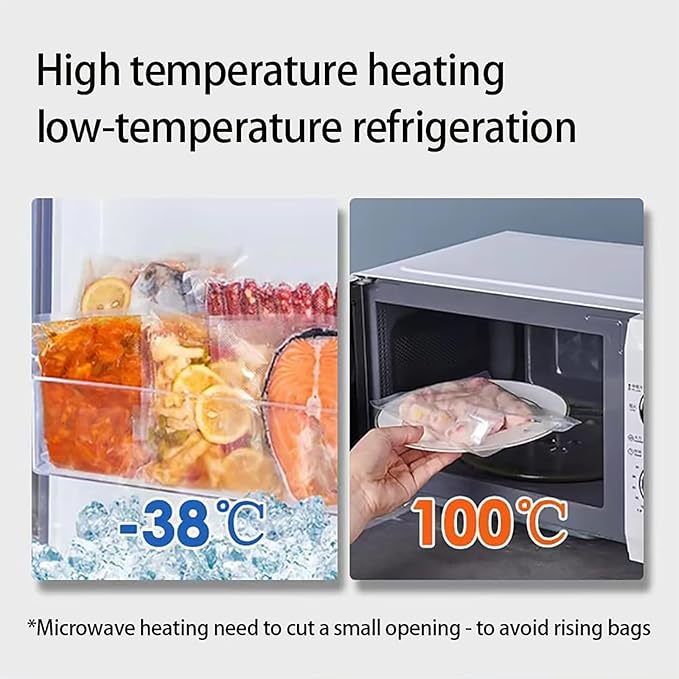 Vacuum Sealer Bags, 2 Rolls 8"X16' and 2 Rolls 11"X16' Airtight Food Storage Bag, Sous Vide Roll with Bags Cutter for Vacum Sealing Machine, Microwave Freezer Safe, BPA Free (Transparent)