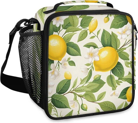 Lemon Fruit Lunch Bag Personalized Insulated Lunch Bag Reusable Lunch Box Picnic Travel Lunch Tote Bag Snack Bag