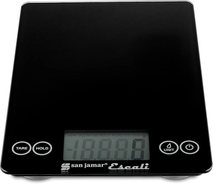 San Jamar Escali Glass Digital Food Scale, Black