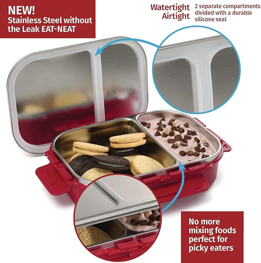 Signoraware Stainless Steel Bento Box, Red, For Men, Unisex, Meal Holder, 34 Oz, Leakproof, Portion Control, Easy Carry, BPA Free, Rust Resistant