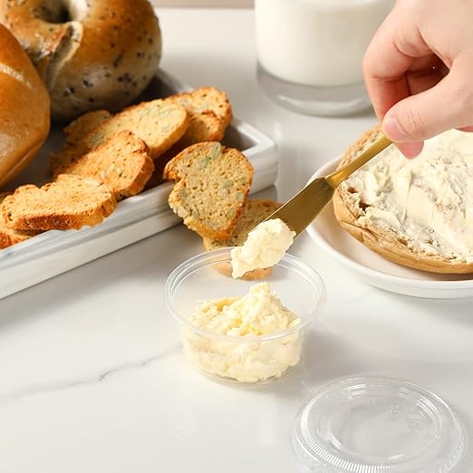 VITEVER [240 Sets - 3.25 oz ] Portion Cups With Lids, Small Plastic Containers with Lids, Airtight and Stackable Souffle Cups, Jello Shot Cups, Sauce Cups, Condiment Cups for Lunch, Party, Trips