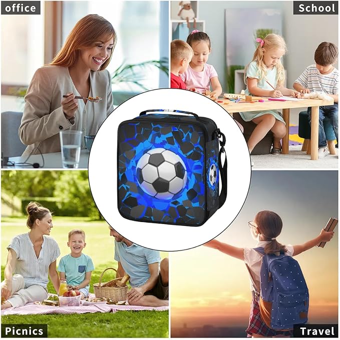 Football Lunch Bag Personalized Insulated Lunch Bag Reusable Lunch Box Picnic Travel Lunch Tote Bag Snack Bag
