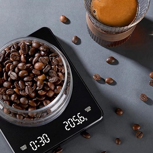 ShanSon Coffee Scale with Positive and Negative Timer 3kg/0.1g High Precision Kitchen Scale Drip Espresso Scale with Backlit LED Display for Baristas and Home Brewing,Black