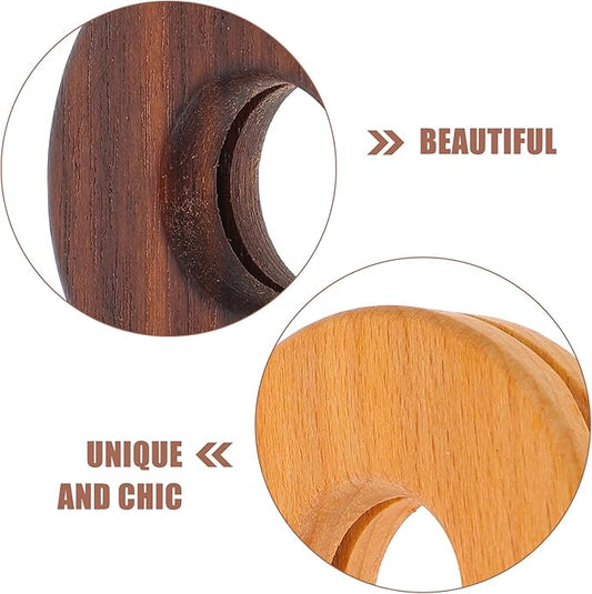 LIFKOME 2pcs Food Bag Sealing Clips, Stainless Steel Sealing Clips, Wood Color, 5x5cm, Brown