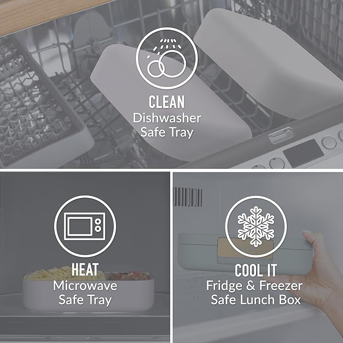 Bentgo Modern - Leak-Resistant Bento Lunch Box For Adults, Teens, & Larger Appetites; Reusable BPA-Free Meal Prep Container with 3 or 4 Compartments, Dishwasher/Microwave Safe; 44oz (Dark Gray)