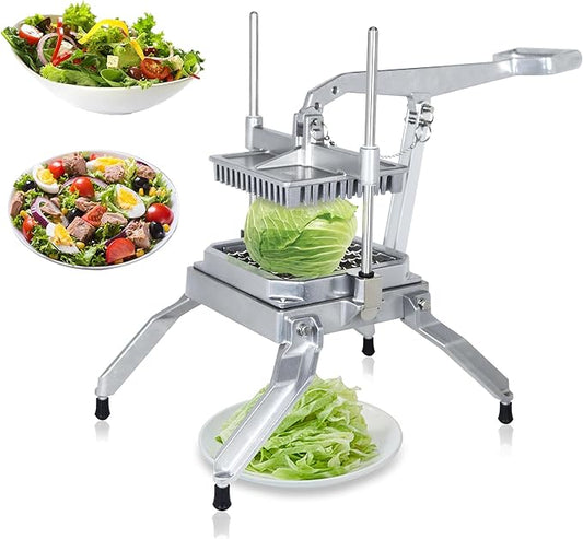 Hakka Commercial Lettuce Cutter, Heavy Duty Vegetable Slicer Cabbage Cutter Stainless Steel for Restaurant & Home Kitchen, Include 3 Blades(1 * 1", 1 * 1/2", 1/2 * 1/2")