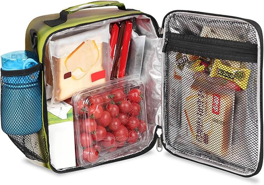 Golf Ball Kids Lunch Box Golf Grassland Mini Insulated Lunch Bag Tote for Girls Boys, Cooler Freezable Meal Prep Bag with Shoulder Strap Waterproof Lunch Container for School Office Picnic