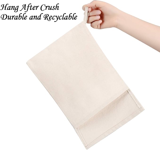 Boao 4 Pcs Canvas Lewis Ice Crusher Bag Reusable Crushed Ice Packs 13.5 x 8.5 inches Professional Bartender Kit for Home Party Bar Kitchen