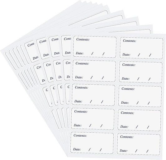 Hybsk Removable Freezer Labels Easy Peel Off - Frozen Food Storage Labels That Leave No Sticky Residue After Use (Type 5)