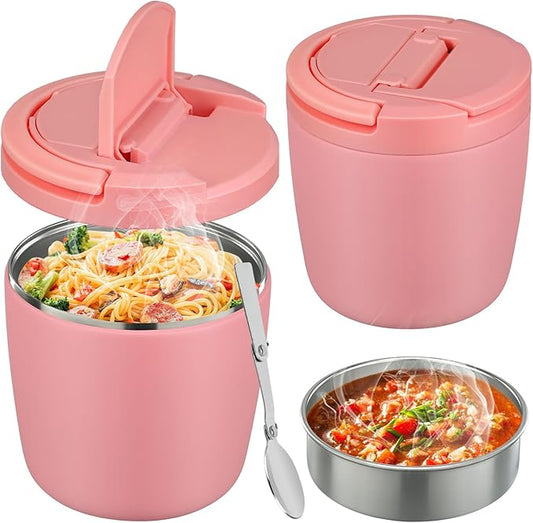 40oz Insulated Lunch Containers for Adults Soup Thermo for Hot Food Jar Wide Mouth Leak Proof Vacuum Stainless Steel Thermal Bento Box with Buckle Lid and Spoon